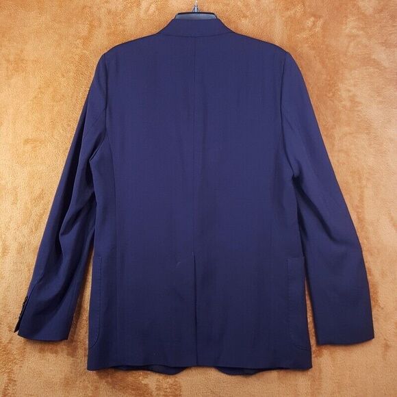 AMI Alexandre Mattiussi Mens Blazer Size 52 Navy Two Button Jacket $1100 - Picture 6 of 12